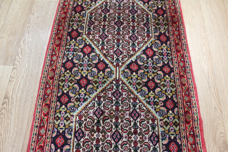 FINE HANDMADE ORIENTAL WOOL RUNNER WITN FINE WEAVE AND SUPERB COLOURS 245X50CM gallery