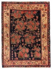 Vintage 3’5″ x 4’5″ Traditional Hand Knotted Vegetable Dye Wool Area Rug