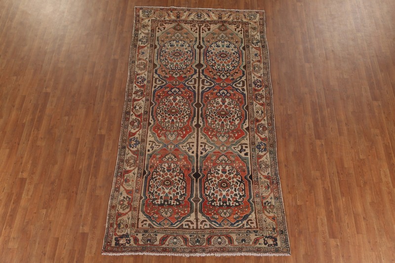 Vegetable Dye Bakhtiari Rust Semi-Antique Rug 5x10 Hand-made Traditional Carpet gallery