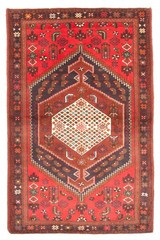 Vintage Hand-Knotted Area Rug 4’3″ x 6’6″ Traditional Oriental Wool Carpet