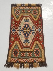 Vintage Traditional Caucasian Hand Knoted Multicolor Wool Rug Tapestry 3.9×2.3ft