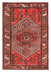 Vintage Hand-Knotted Carpet 4’0″ x 5’11” Traditional Oriental Wool Area Rug
