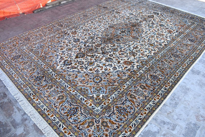 8x12 ft Vintage Caucasian Oriental Area Rug Ivory Floral Hand Knotted Wool Rug gallery