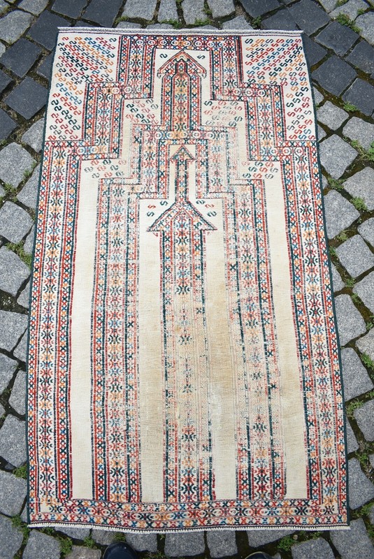 Antique Tribal Rug 30'' x 52'' Collectors Item Turkoman Yomud Rug Cicim Wall Rug gallery