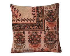 Antique Pillow Cover Sofa Rug 16” x 16” Made of Antique Cushion Cover Carpet