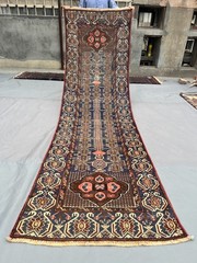 2’10×9’9 ft Antique Handmade Runner Rug Low Pile Tribal Distressed Runner Rug