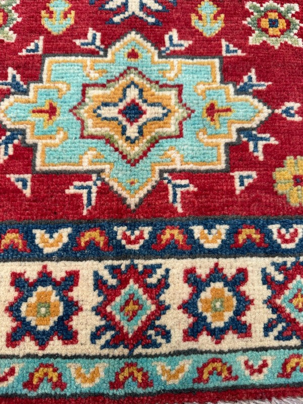 Colorful Fine Quality New Handmade Afghan Kazakh Accent Rug, 2'x3' gallery