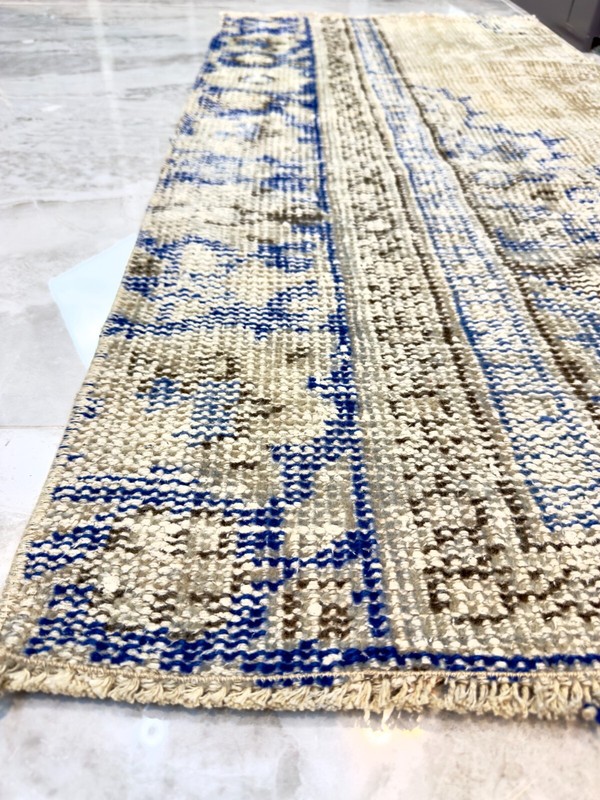 2x4 Antique Small Mat, Turkish Beige Rug, Handmade Wool Rug, Bath Mat, Door Mat gallery