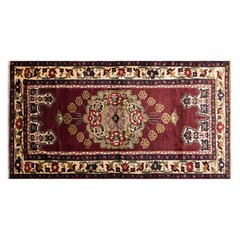 Turkish Vintage Rug 4’3″ x 8’0″ (130×245 cm), 60+ Years Old Handmade Oushak Rug