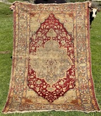 Antique Handmade Kayseri Bürünguz Collectable Rug from Turkey (258 cm x 137 cm)