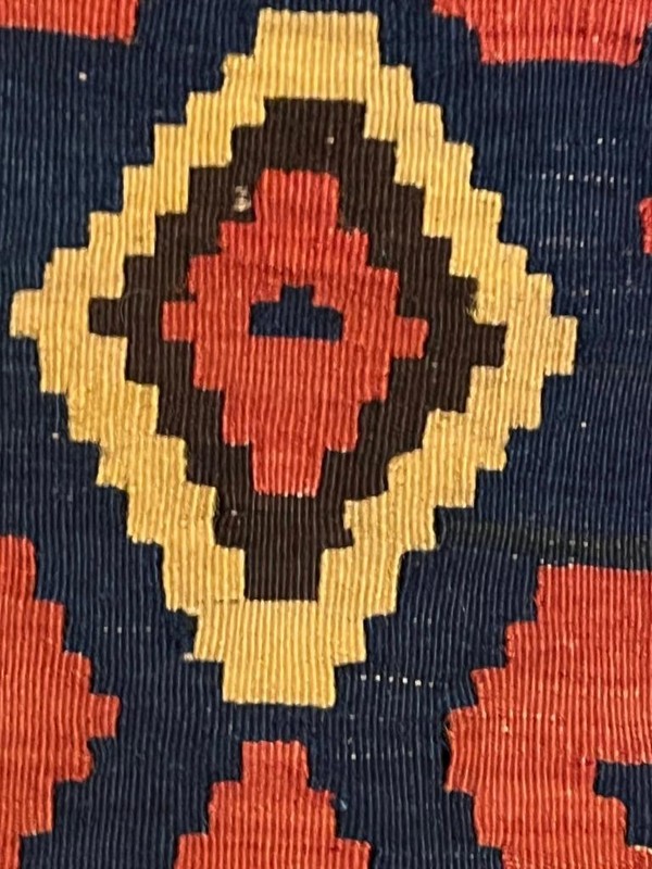 Old Vintage Flatweave Hand Woven Wool Small Kilim Caucasian Rug Karabagh Shirvan gallery