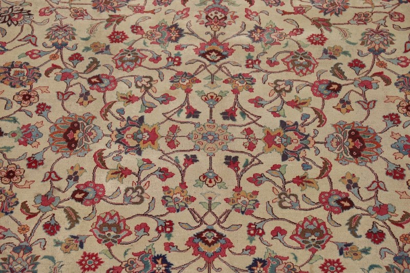 Ivory Wool Handmade Floral Signed Kashmar Living Room Rug Area Carpet 10x13 gallery