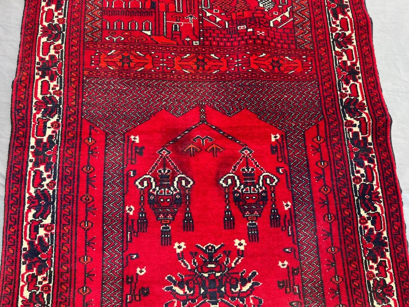 2'4x3'6 Ft Afghan Hand Knotted Turkmen Prayer Rug – Accent Wool Home Decor Rug gallery