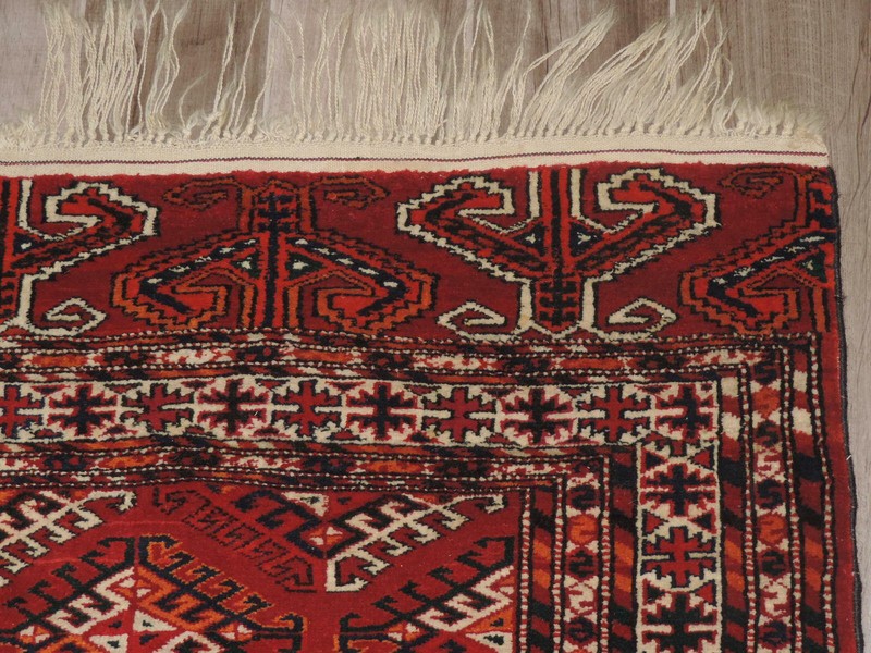 4x7ft. Handmade Turkoman Bokharra Wool Rug gallery