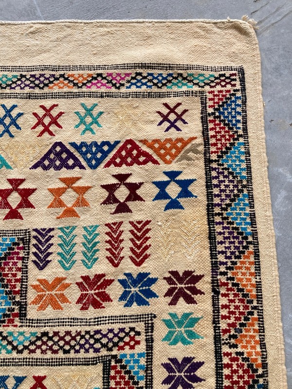 Vintage Traditional Handcraft Moroccan Kilim Rug for Home Décor 146x95 cm gallery