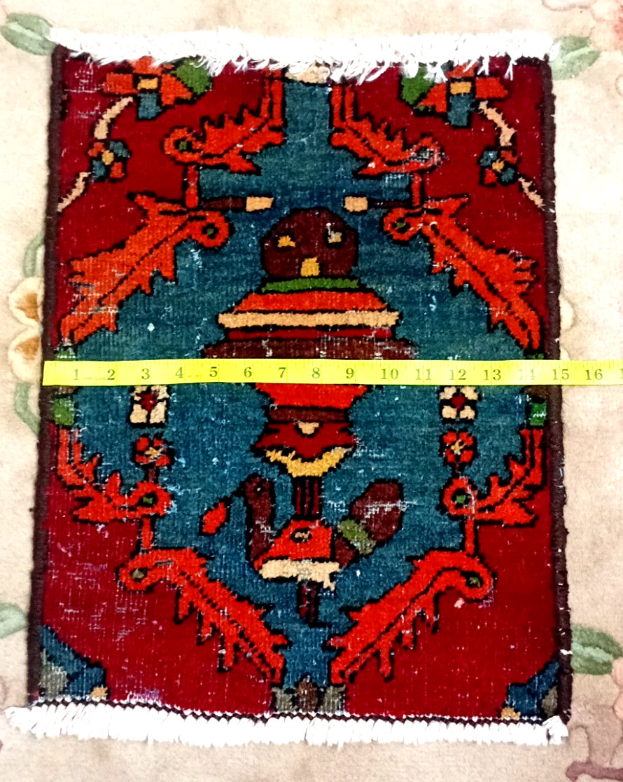 Vegetable Dye Rust Wool Hand-made Kazak rug Persian, Turkish 50cm x38cm Placemat gallery