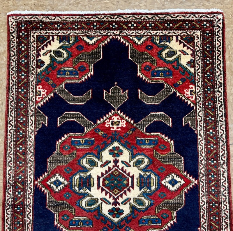 Vintage Ardebil Oriental Tribal Geometric Hand Knotted Wool Rug 2x4 Navy Blue gallery