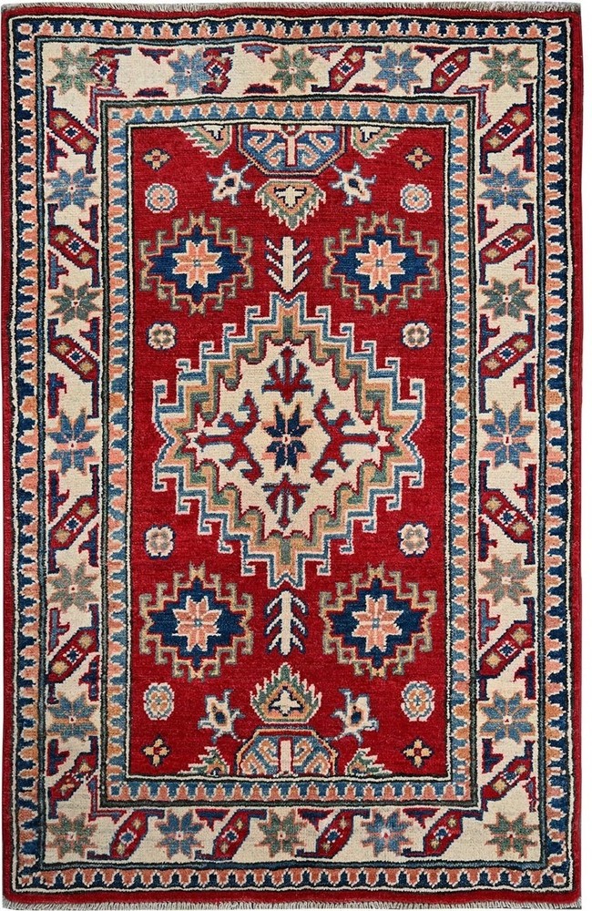 Bright & Colorful Fine Quality New Handmade Afghan Kazakh Accent Rug, 3'x4'