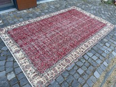 Turkish Vintage Rug, Handmade Wool Rug, Bohemian Large Rug, 5,7 x 9,1 ft