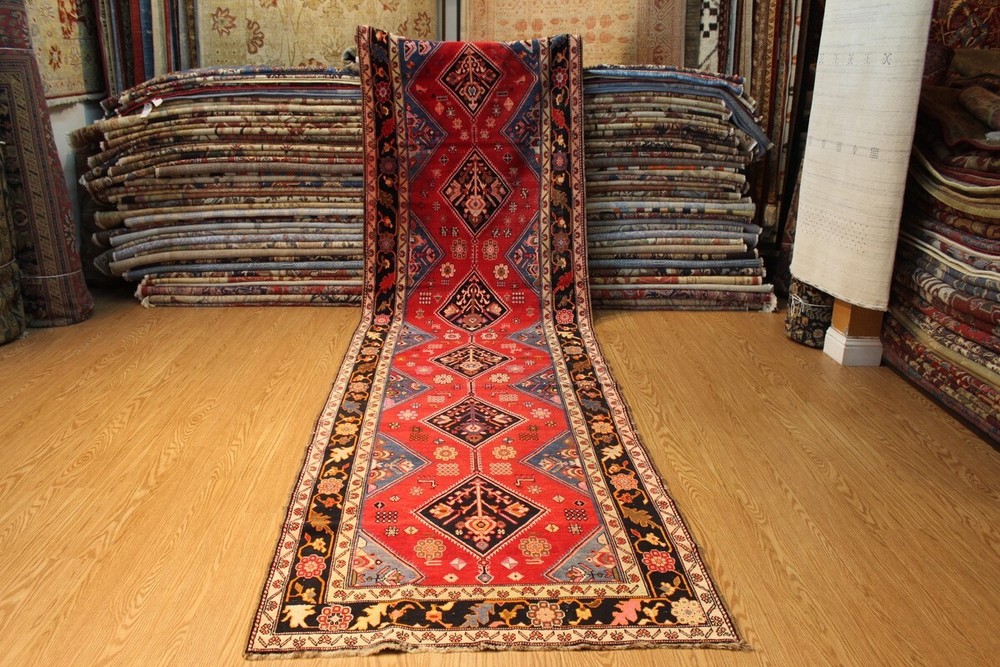 4' x 15' Caucasian Qarabagh Kazak Design late 19th century Antique rug Karabakh