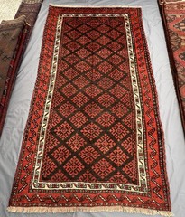 160 X 290 cm Vintage Natural Vegetable Dye Jamshiri Nomad Maldari Belouch Carpe