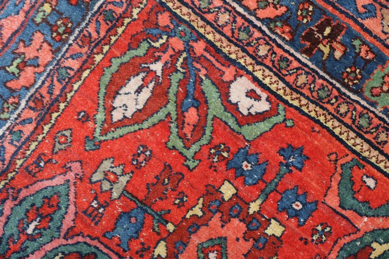 Pre-1900 Antique Vegetable Dye Rug 4x7 Ft Handmade Geometric Wool Red Carpet gallery
