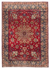 Vintage Hand-Knotted Area Rug 6’8″ x 9’5″ Traditional Oriental Wool Carpet