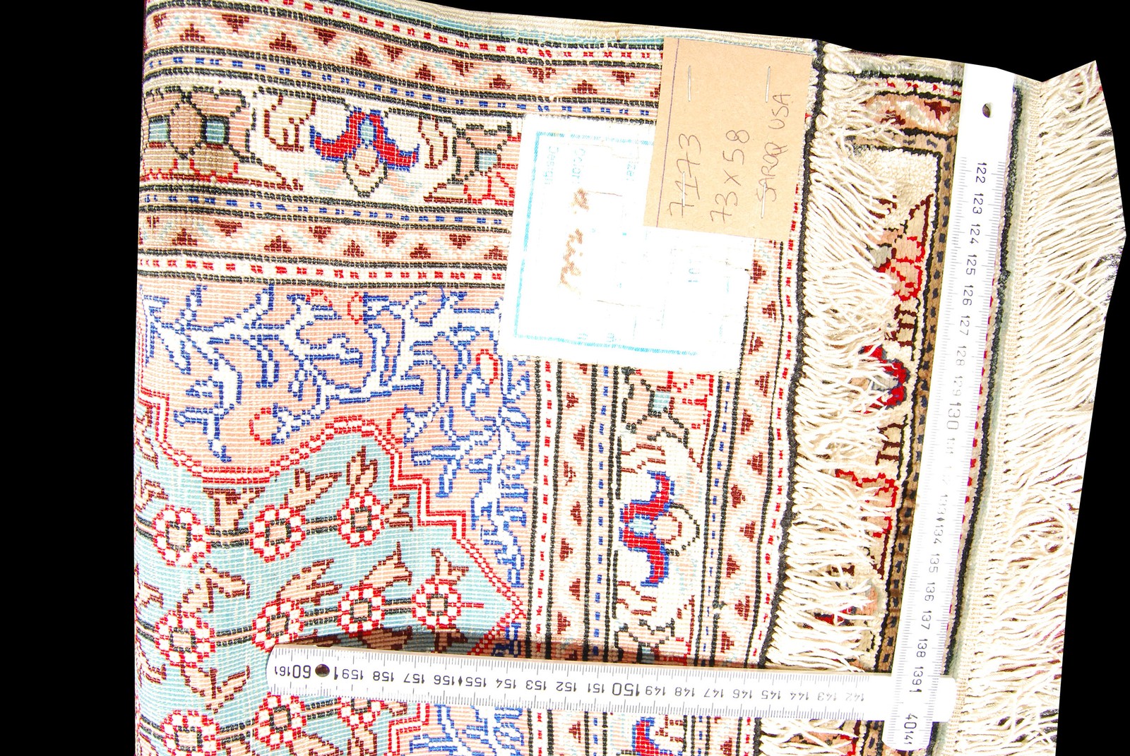 Antico Tappeto Hereche / Hereke in seta 100% Misura 55x42 CM gallery