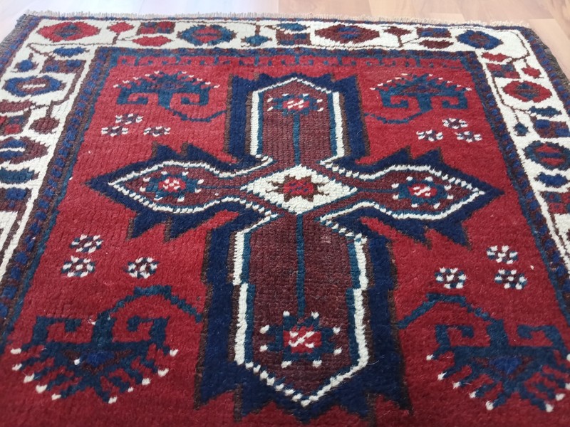 Antique Star Blue Rug, Heimdecor Blauer Teppich, Tribal Village Rug, Handmade gallery