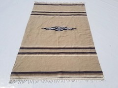 Vintage Traditional Handmade Mexican Saltillo Wool Multi Kilim 6.9×4.6ft
