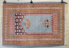 Antique Islamic Bokhara Pakistani Persian 36″x25.5″ Prayer Rug, Lantern, Flowers