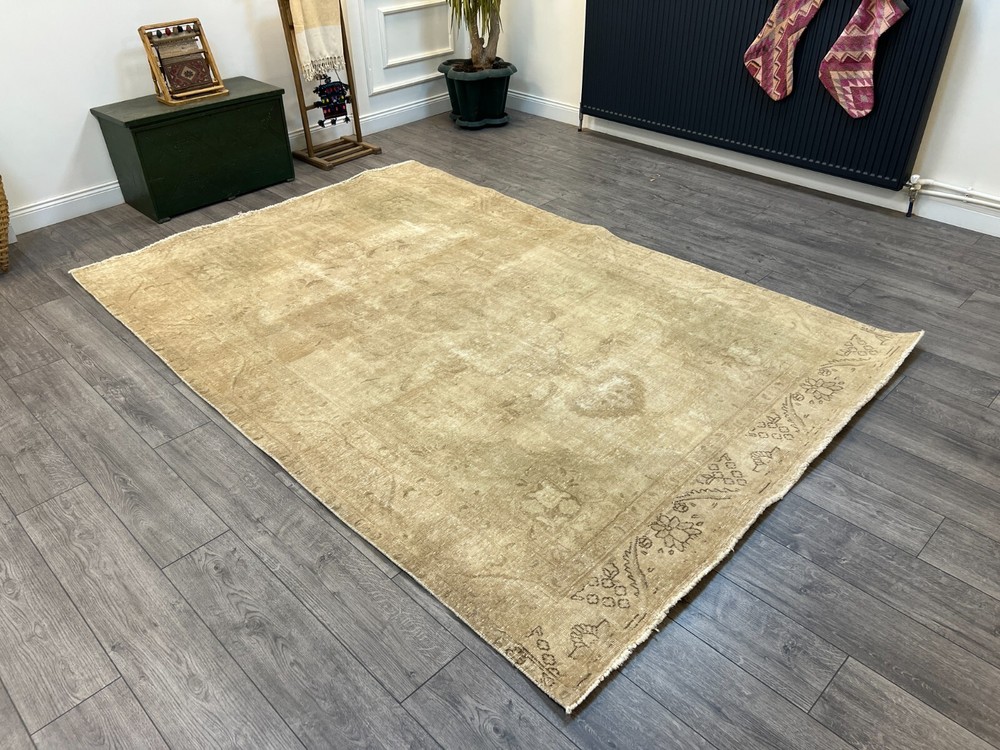 Persian Area Rug, Bedroom Rug, Antique Persian Rug, Vintage Rug, 6.4 x 9.4 ft