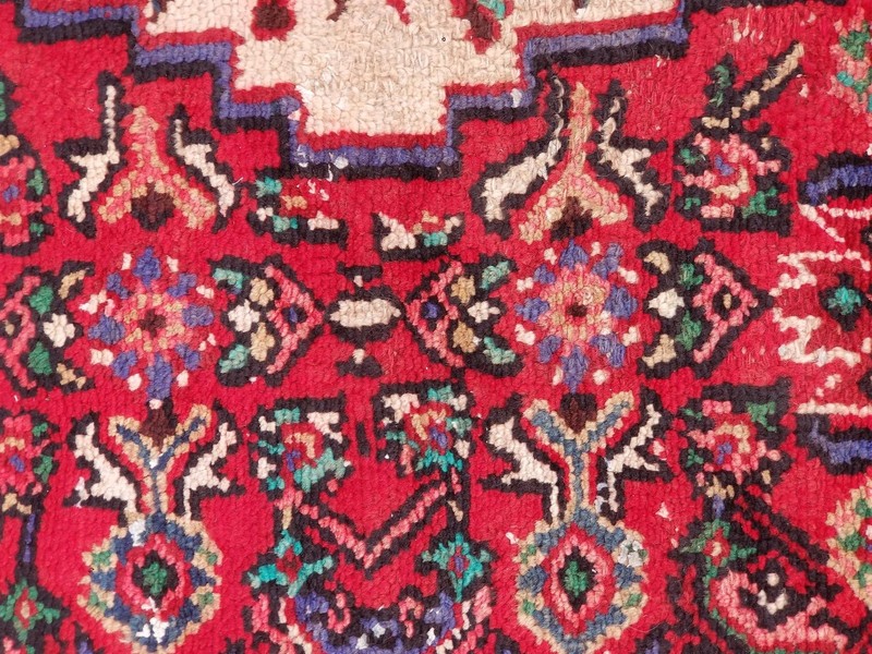 Vintage Traditional Handmade Hamadan Wool Multicolor Rug 318 x 211 cm gallery