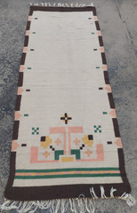 Vintage Handmade Turkish Tribal Wool Kilim Runner Rug 206×76 cm