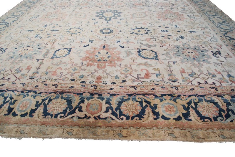 13x19 Antique Traditional Geometric Handmade Area Rug Ivory 406cm x 570cm c.1920 gallery
