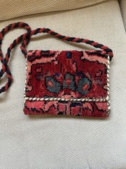 Hand Knotted Wool Bag Art Colorful Purse Persia Oriental Tribal Nomadic Artisan”
