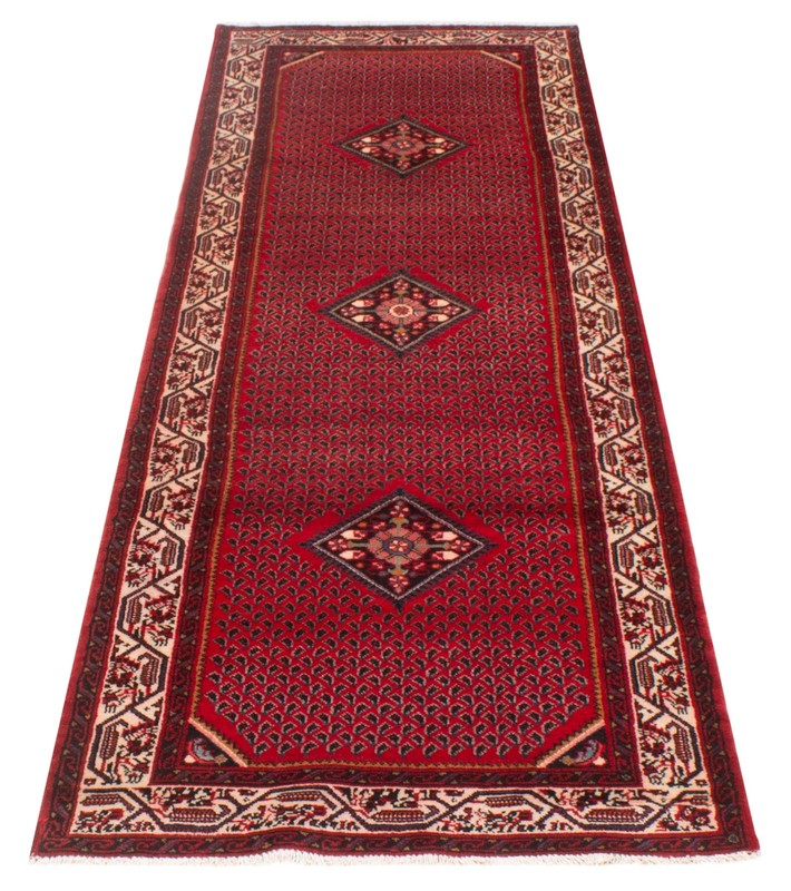 3'5" x 10'0" Vintage Hand-knotted Runner Rug Traditional Oriental Wool Carpet gallery