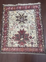 ANTIQUE CAUCASIAN SHIRVAN HANDWOVEN RUG 2.5 X 3.35 ft. READ