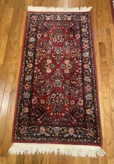 Vintage Karastan Red Sarouk Wool Design 710 2.2’x4′ Nice