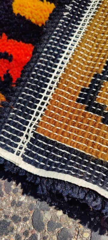 Vintage Rya Shag Rug 55” x 28” MCM Abstract Mid Century Danish Swedish Modern gallery