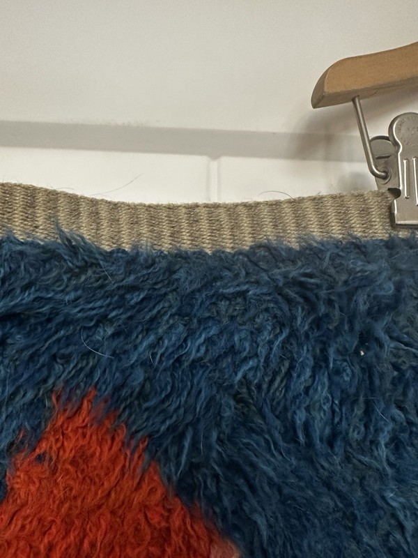 VINTAGE MID CENTURY MODERN SCANDINAVIAN RYA RUG SHAG WOOL WALL HANGING 35X56 gallery