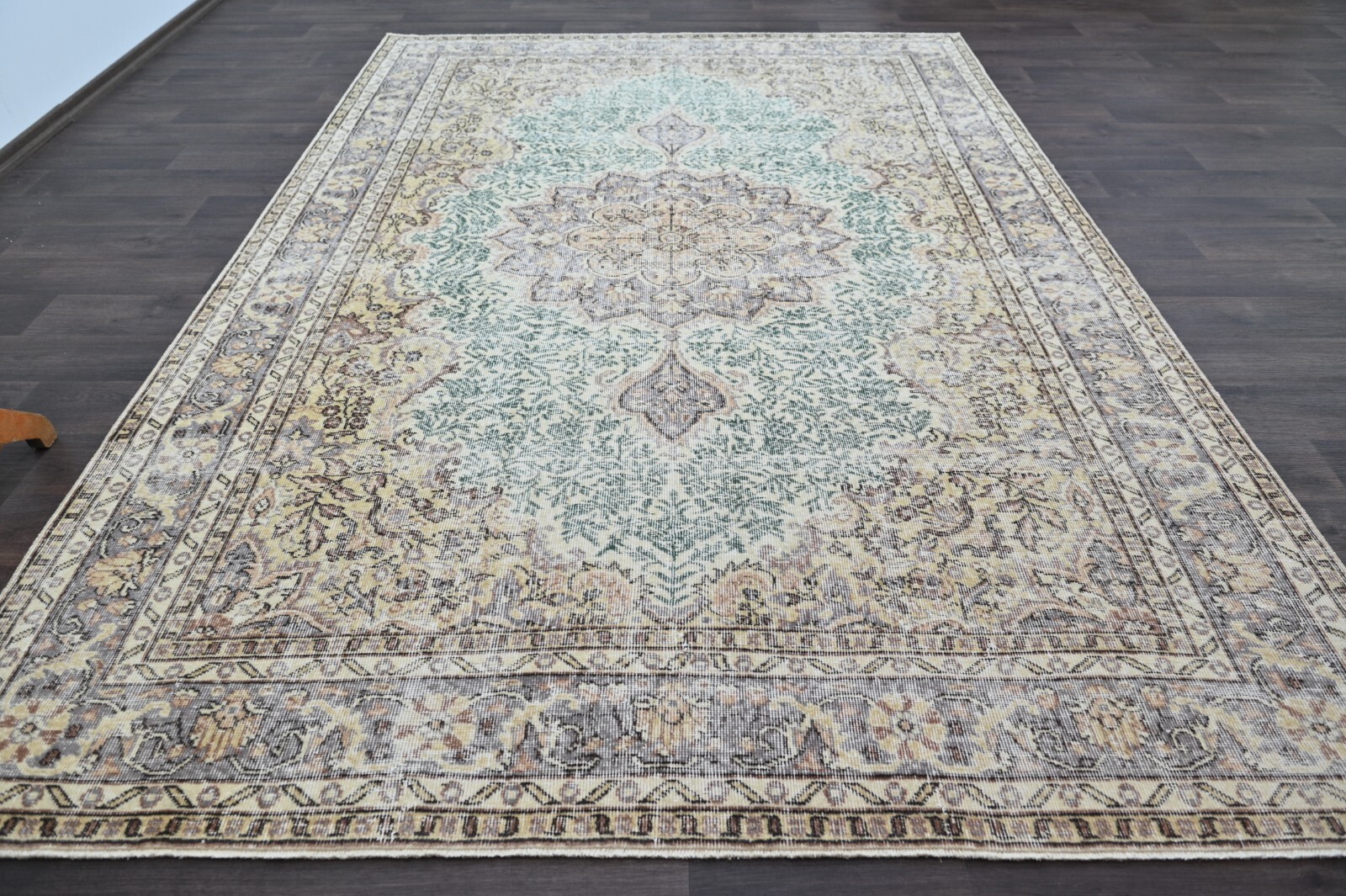 Oushak Turkish Vintage Rug 7x10 Kilim Rug Anatolian Handmade Boho Decor RAINBOW gallery