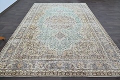 Oushak Turkish Vintage Rug 7×10 Kilim Rug Anatolian Handmade Boho Decor RAINBOW