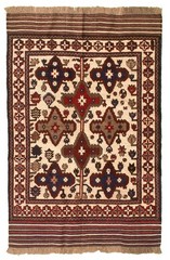 Vintage Hand-Knotted Area Rug 4’1″ x 5’11” Traditional Oriental Wool Carpet