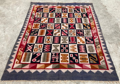 Vintage Traditional Handmade Lovely Tunisian Kilim Floor Rug Carpet 208×163 cm