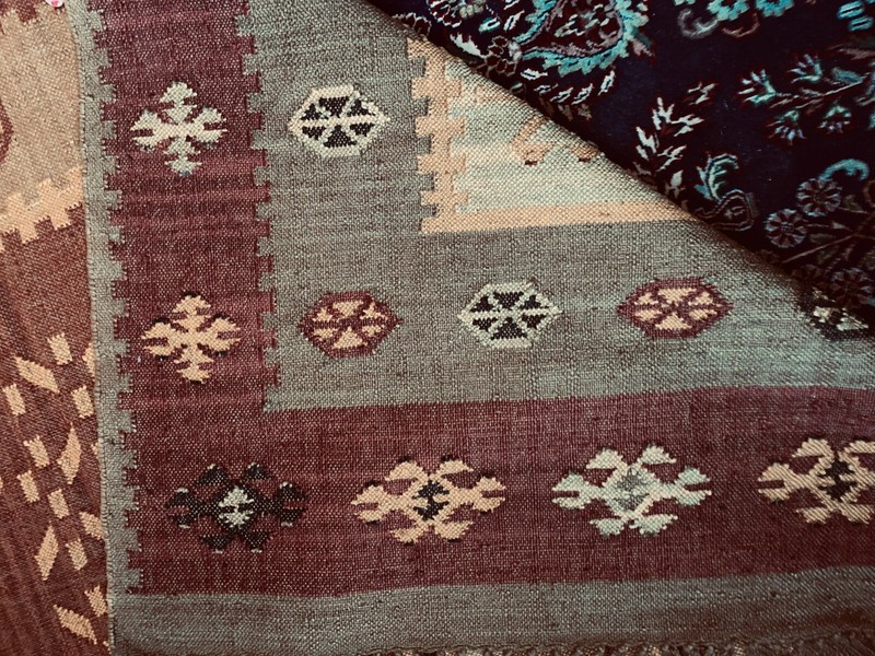 Handmade Vtg Indian Kilim Rug, Traditional Wool Area Rug gallery