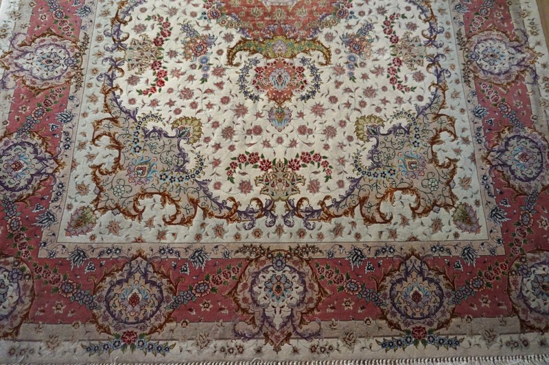 HANDMADE TABRIIZ WOOL&SILK ,500 KPSI 4'11"x6'9" gallery