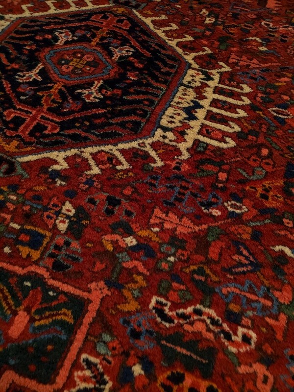 Karejeh rug Hand-knotted Beige Red - 5'0" x 6'5" gallery
