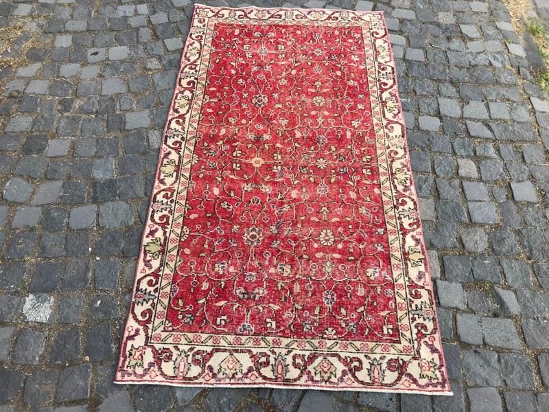 Boho Decor Rug, Home Decor Rug, Turkish Vintage Rug, Oushak Kilim Rug, 3,4x6,3ft gallery