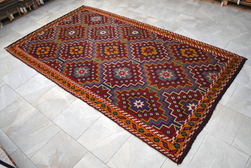 6x10 Rug Hand Made Turkish Rug Vintage Goat hair Kilim Rug Actual 5'9" x 10'4" gallery